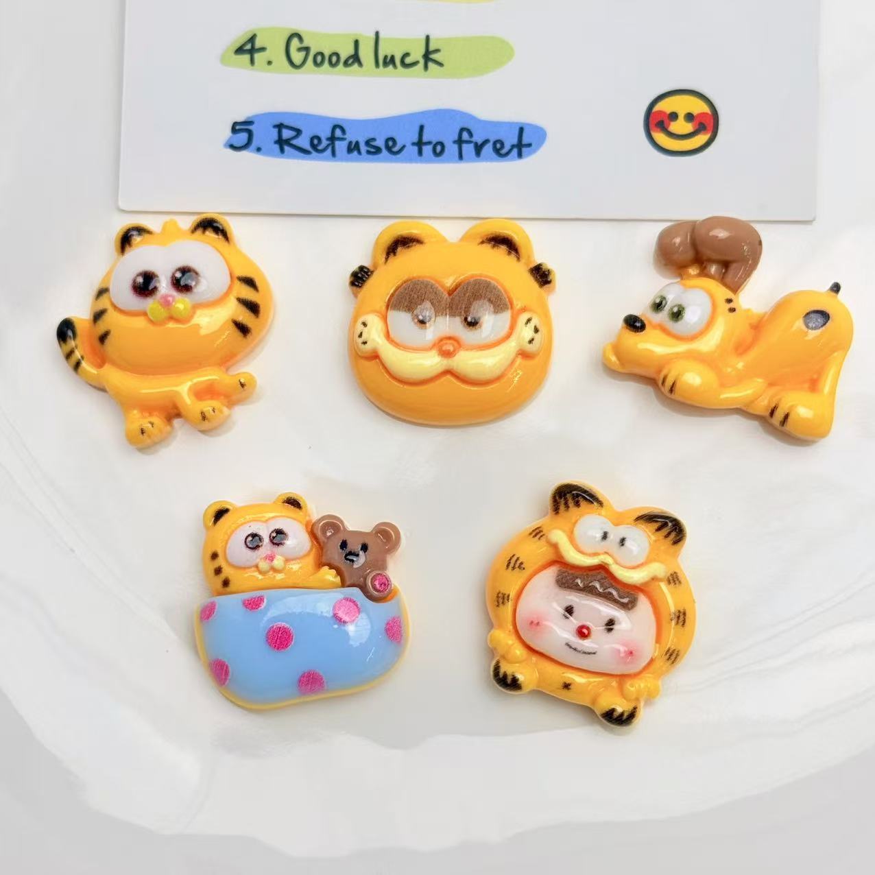 Crafting Resin - 50pcs Garfield Cartoon Cute Figurine Resin