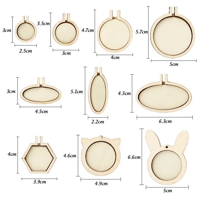1/3/5pcs Wood Embroidery Hoop  - Wood Ring Blank ulasan dan harga