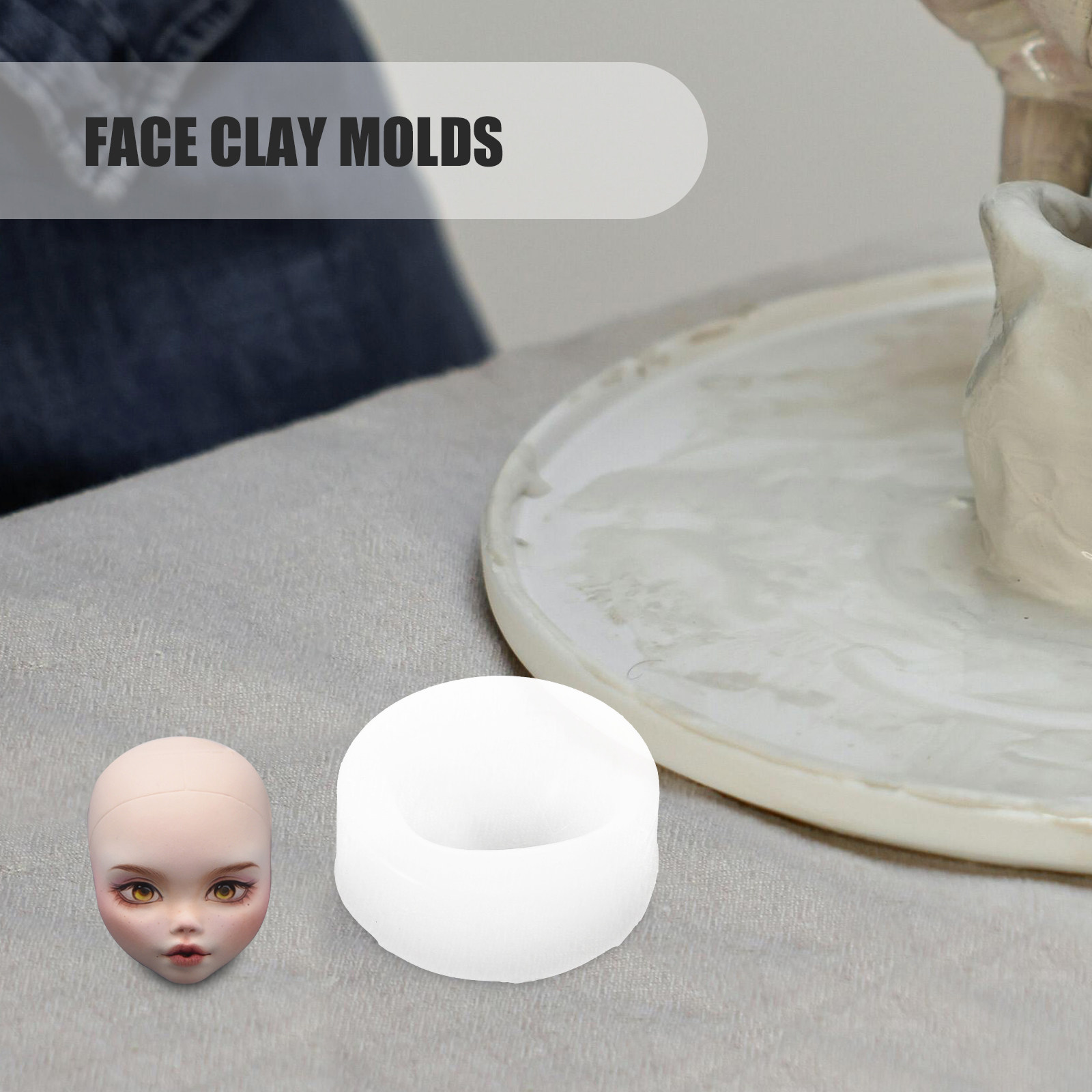 Face Silicone Clay Mold Human  - Crafting Resin ulasan dan harga
