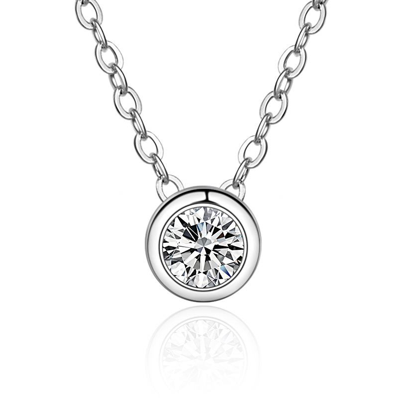 D Color Moissanite Bezel Stud  - Bezels Set Pendant ulasan dan harga
